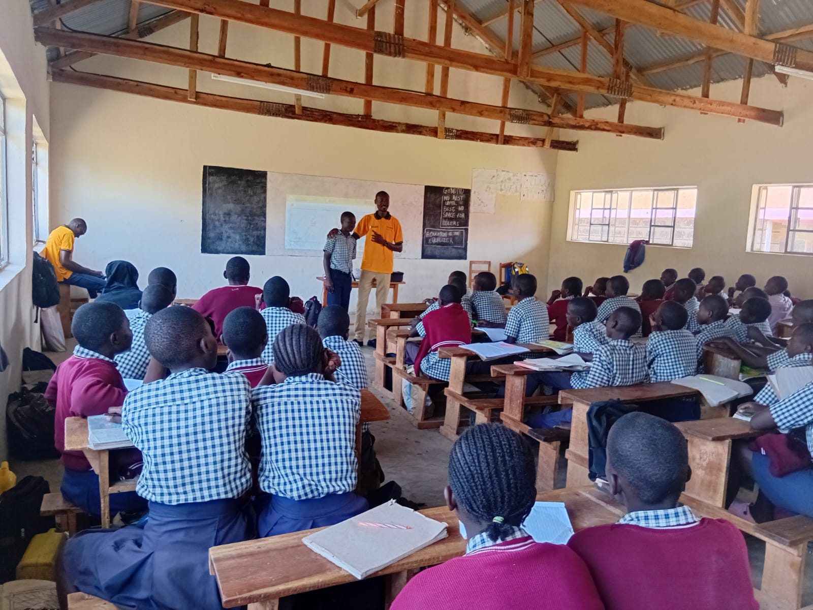 An EKYAN agripreneur leading a session in a school classroom